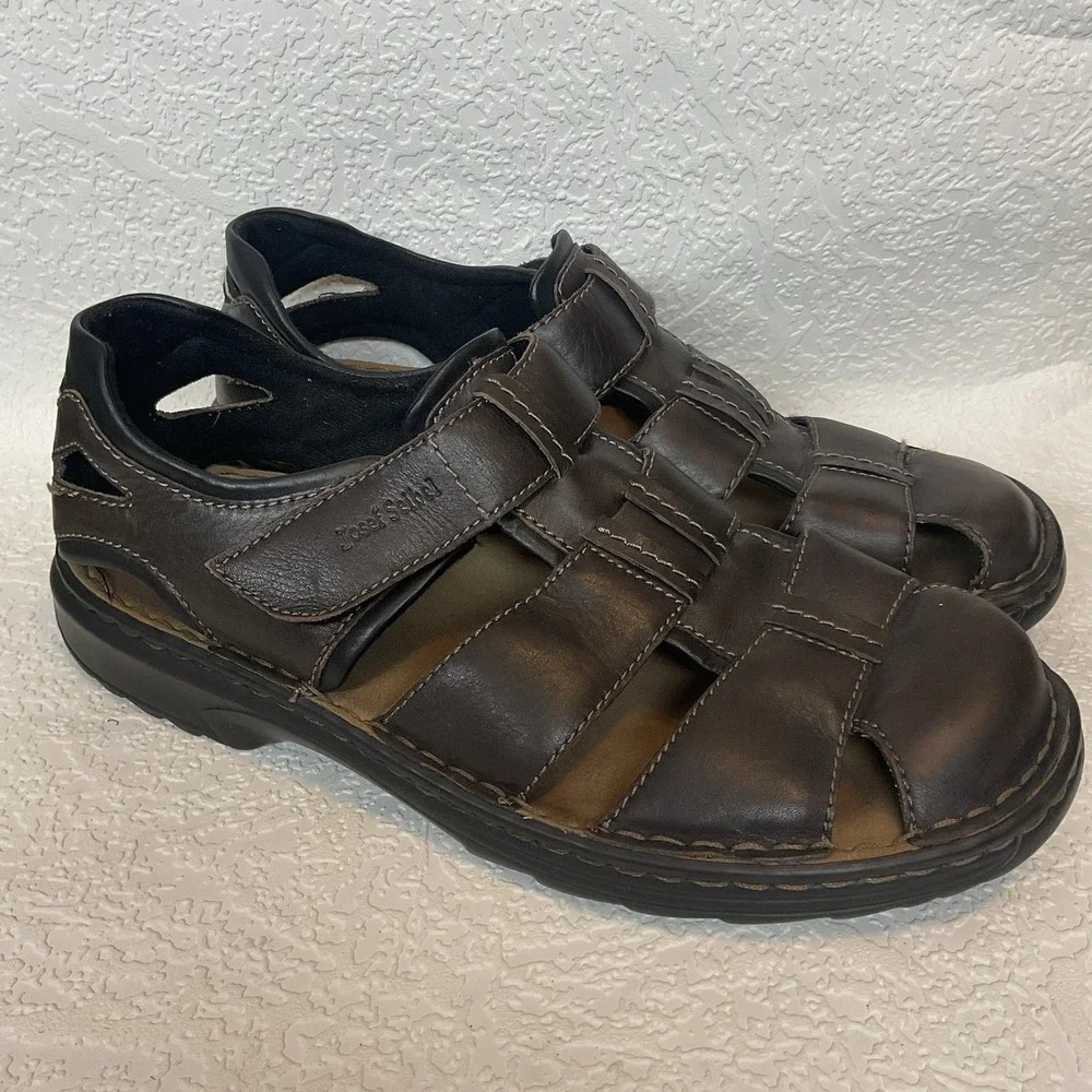 Josef Seibel Men's Fisherman Sandals Jeremy EU 47 US 13-13.5 Leather Brown